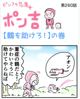 ピンクの忍者ポン吉　第260話【鶴を助けろ！】の巻